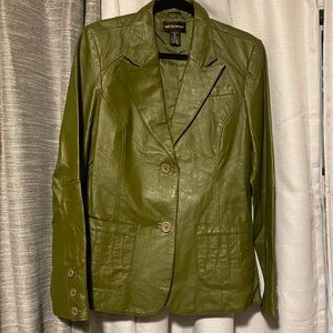 Vintage Green Leather Jacket